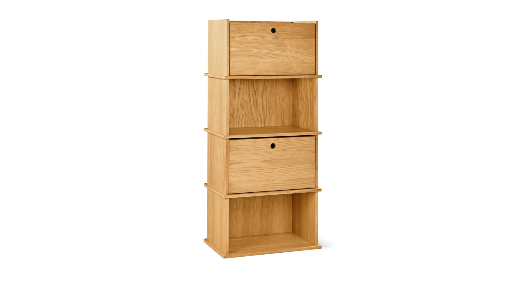 Keep Stacking Storage System 4-Piece, Open and Closed, White Oak - Image 15