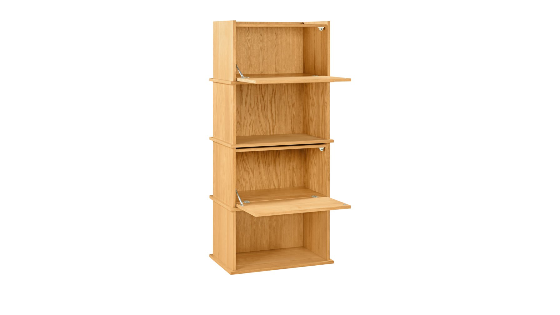 Keep Stacking Storage System 4-Piece, Open and Closed, White Oak - Image 10