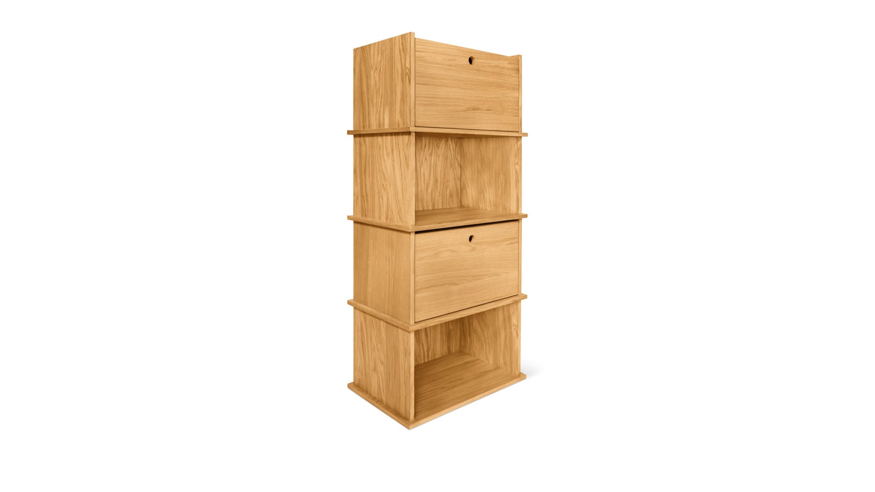 Keep Stacking Storage System 4-Piece, Open and Closed, White Oak - Image 12