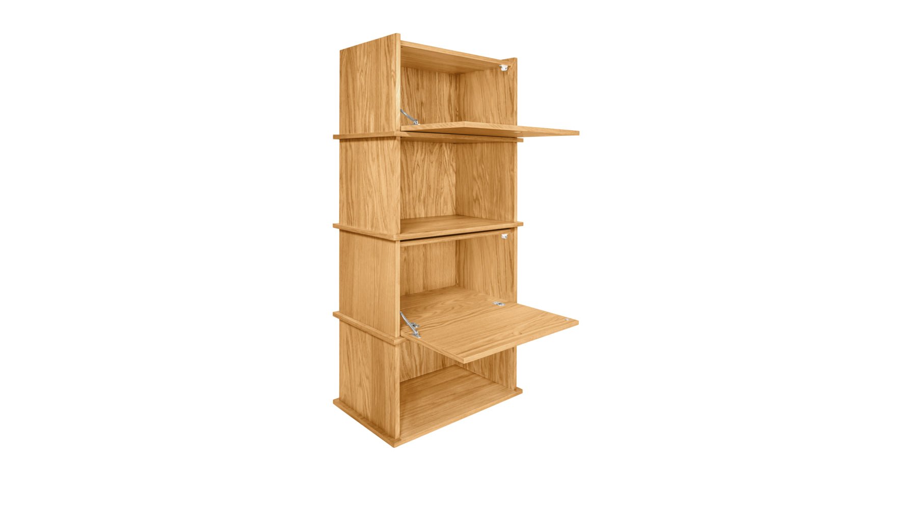 Keep Stacking Storage System 4-Piece, Open and Closed, White Oak - Image 13