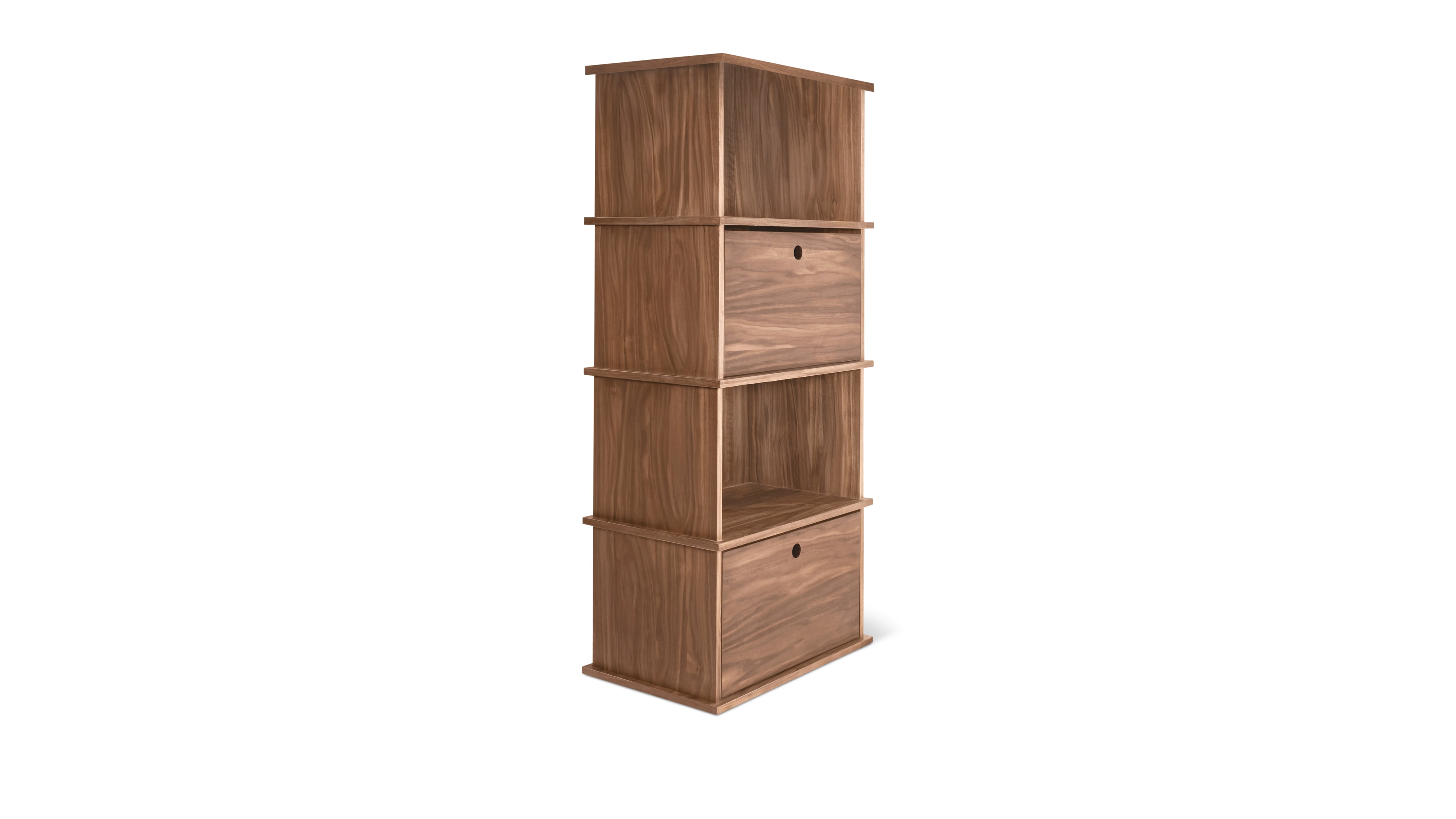 Keep Stacking Storage System 4 - Piece Tall, Open and Closed, Walnut - Sundays Company CanadaSTO-YR-029-003
