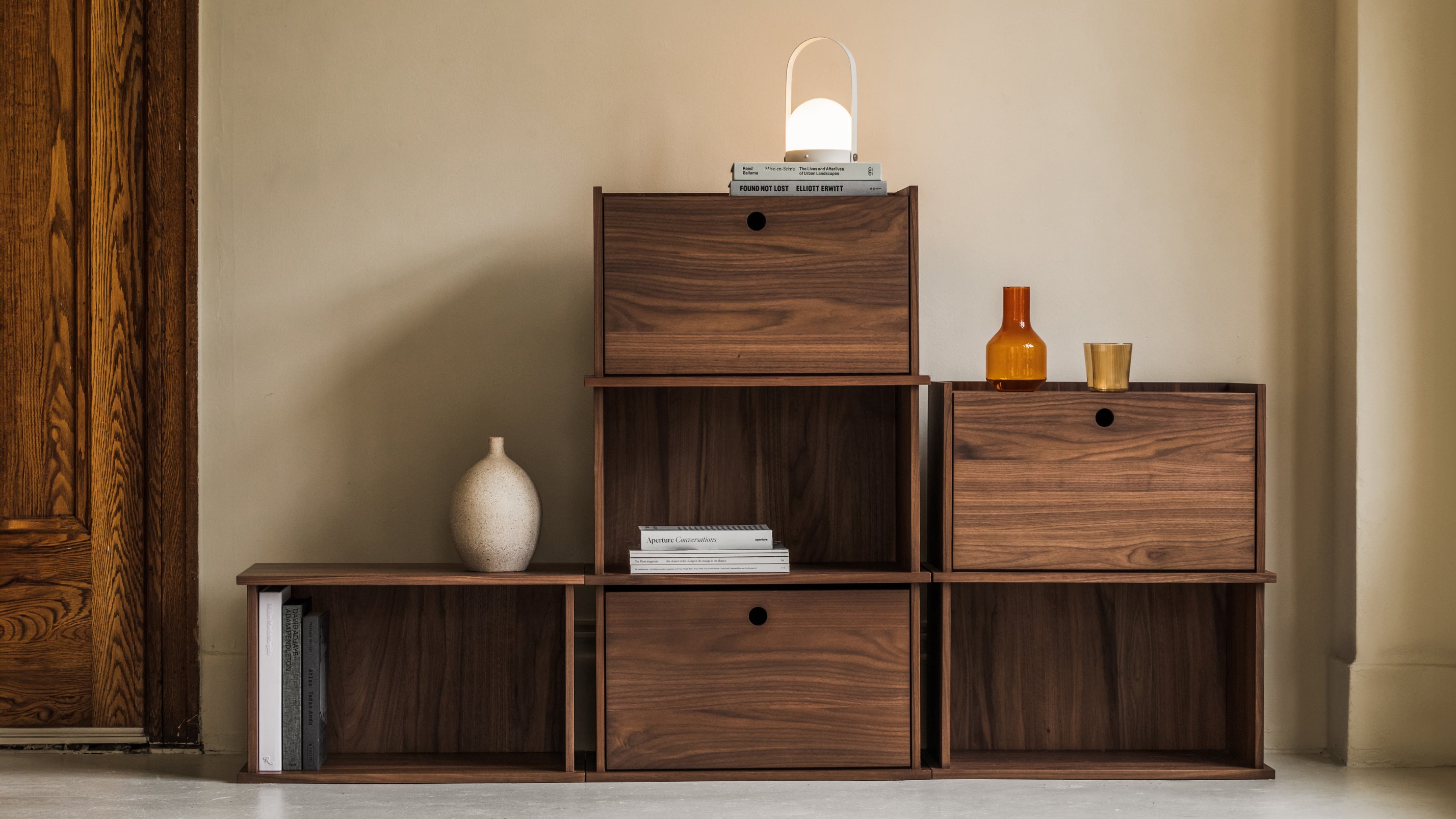 Keep Stacking Storage System 4 - Piece, Open and Closed, Walnut - Sundays Company CanadaSTO-YR-030-003