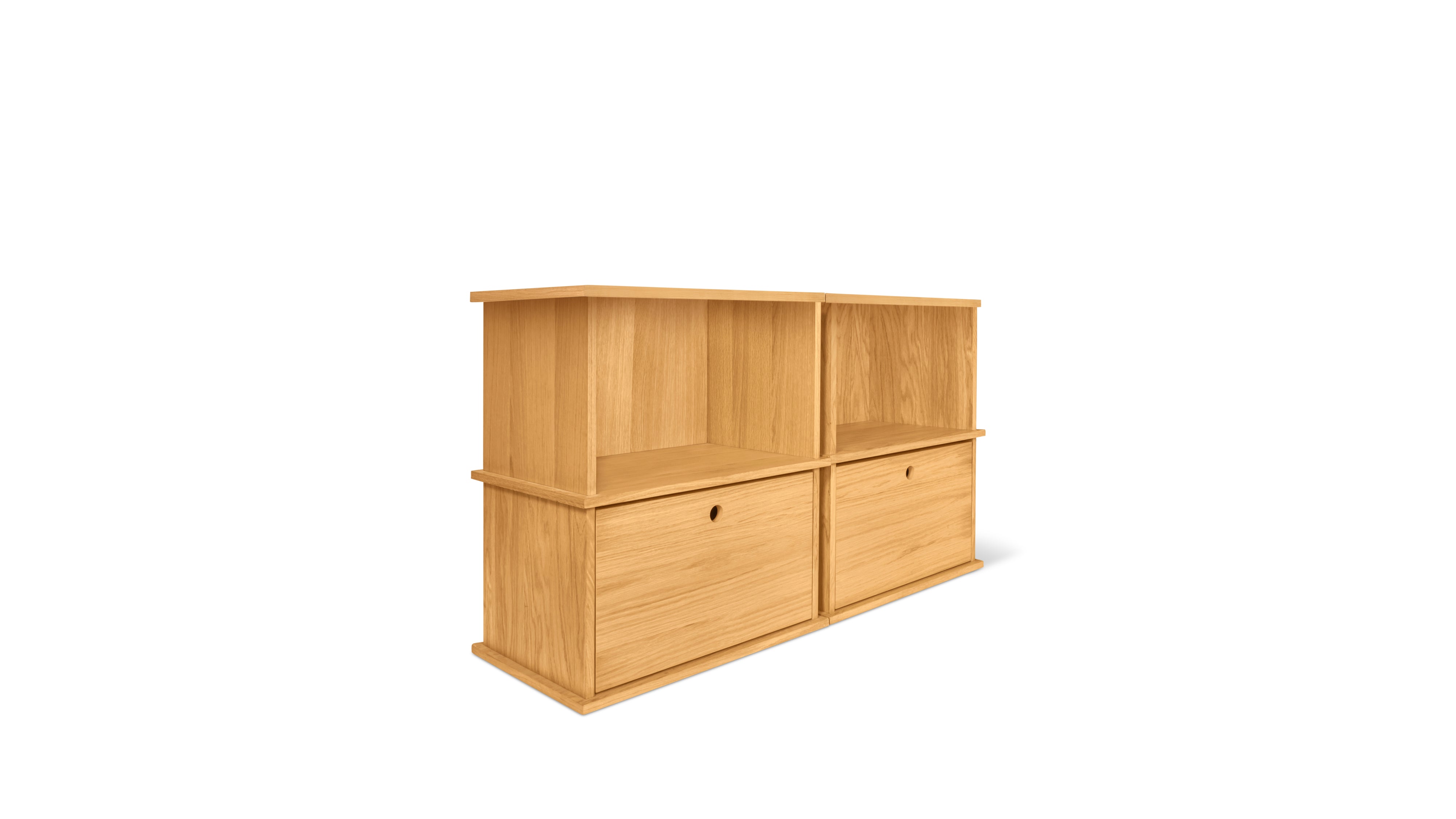 Keep Stacking Storage System 4 - Piece, Open and Closed, White Oak - Sundays Company CanadaSTO-YR-030-050