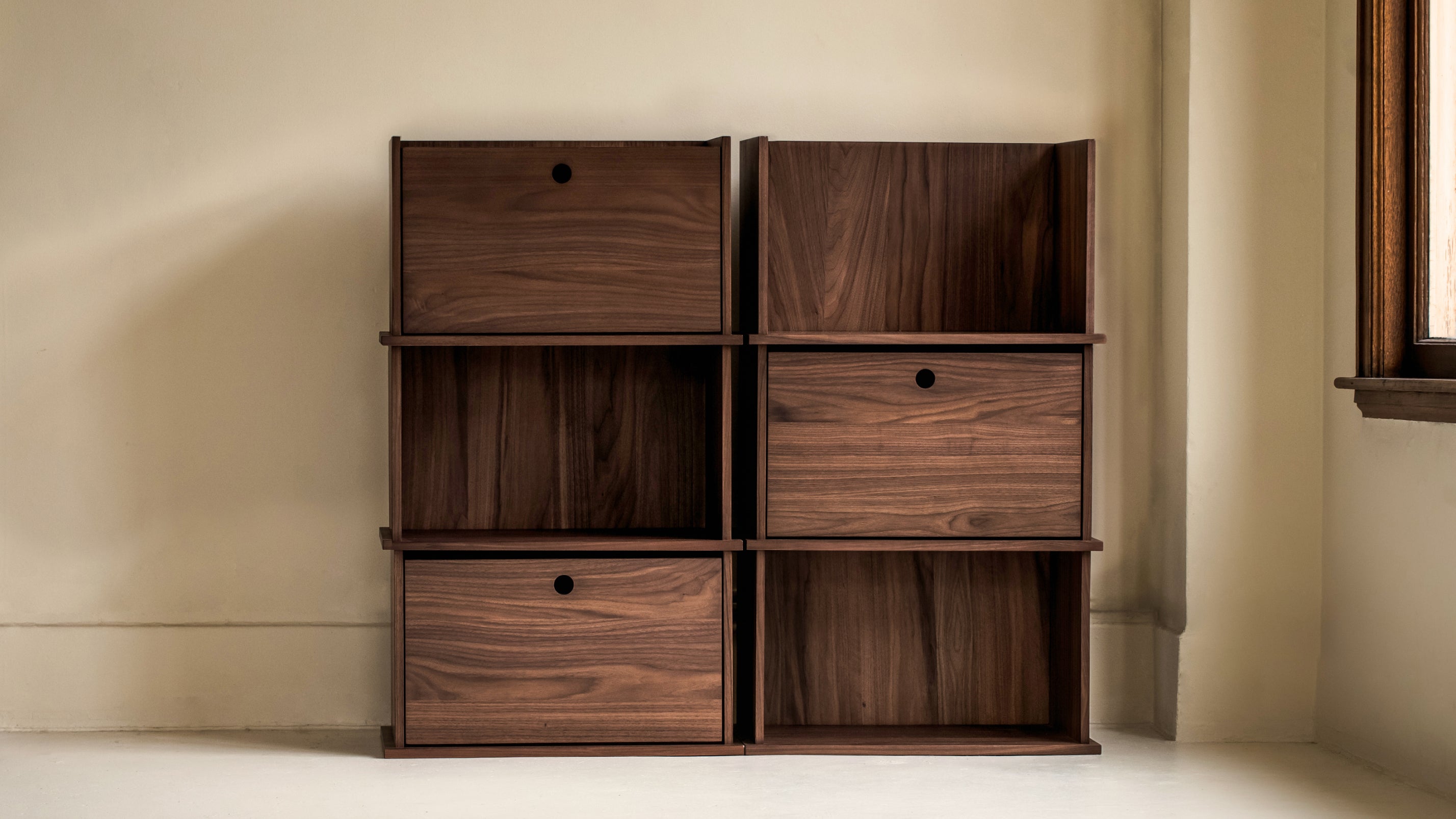 Keep Stacking Storage System 6 - Piece, Open and Closed, Walnut - Sundays Company CanadaSTO-YR-031-003