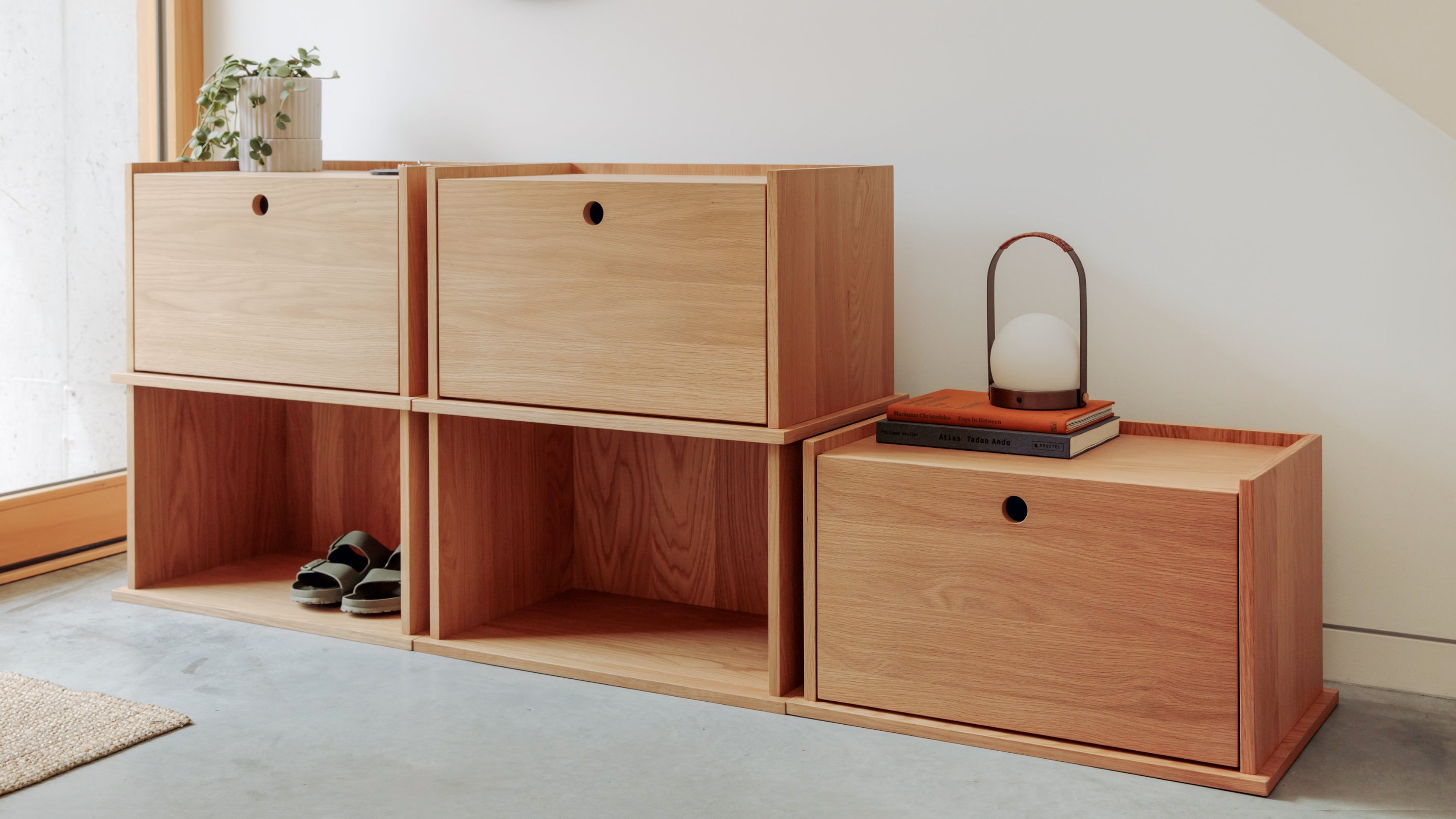 Keep Stacking Storage System 6 - Piece, Open and Closed, White Oak - Sundays Company CanadaSTO-YR-031-050