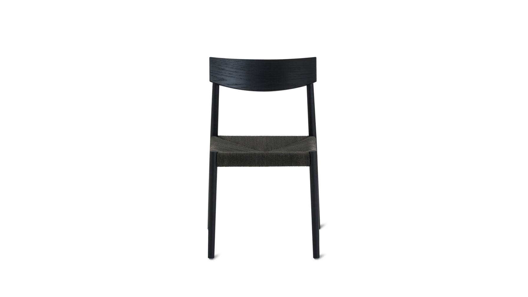 Dinner Guest Armless Dining Chair (Set of Two), Black Oak/ Black Papercord Seat - Image 12