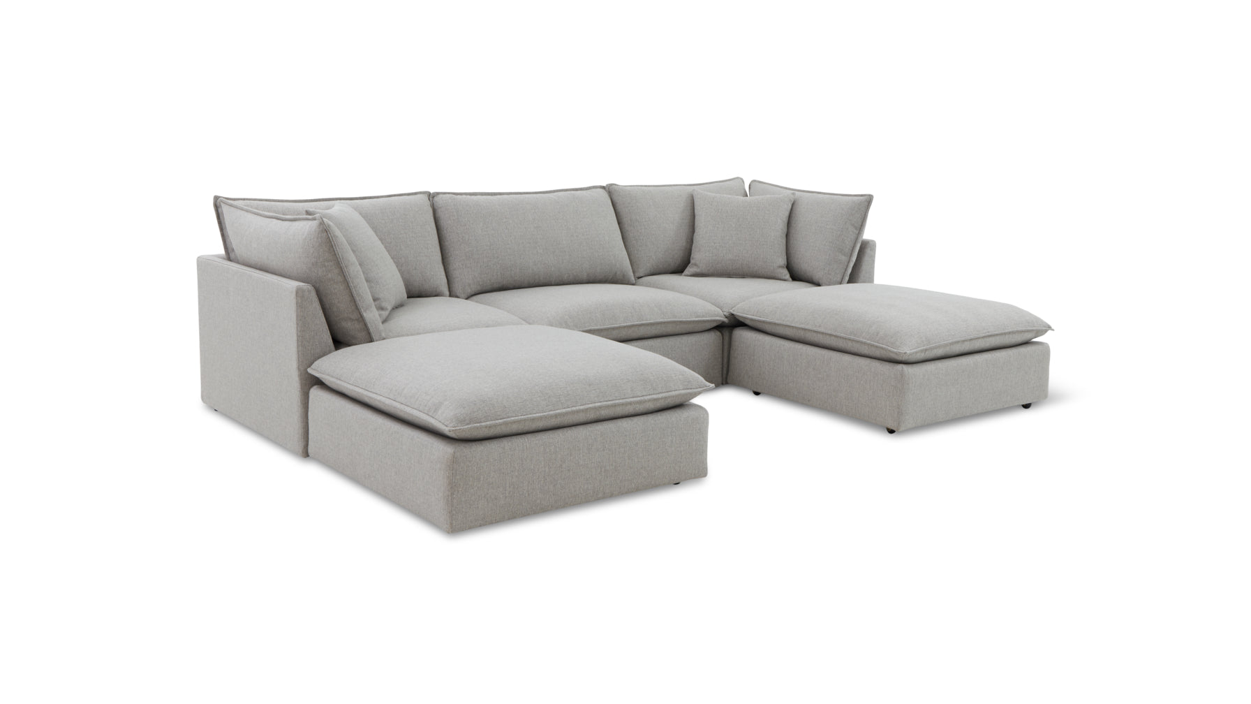 Chill Time 5-Piece Modular U-Shaped Sectional, Heather - Image 10