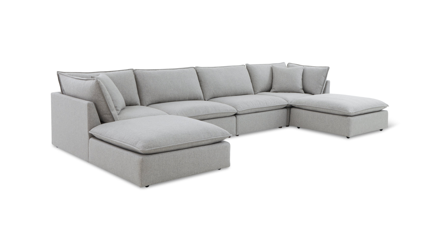 Chill Time 6-Piece Modular U-Shaped Sectional, Heather - Image 10