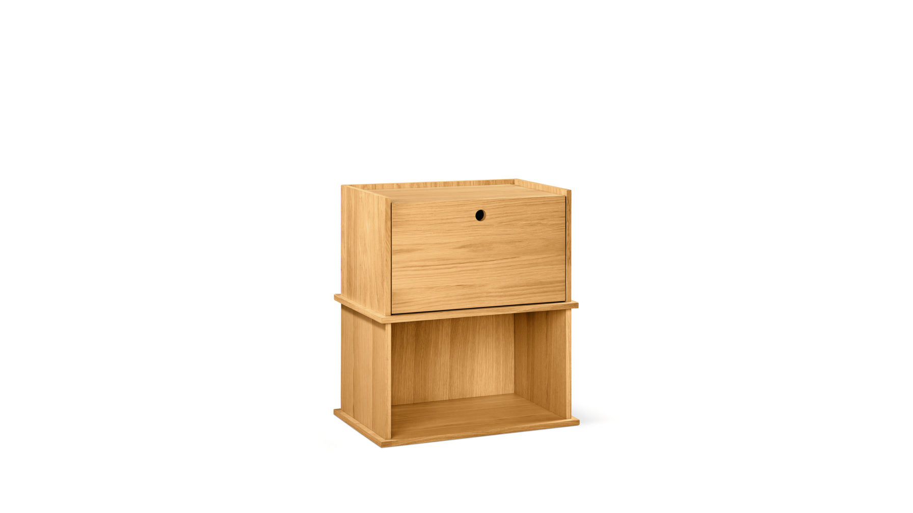 Keep Stacking Storage System 2 Piece Open and Closed Oak