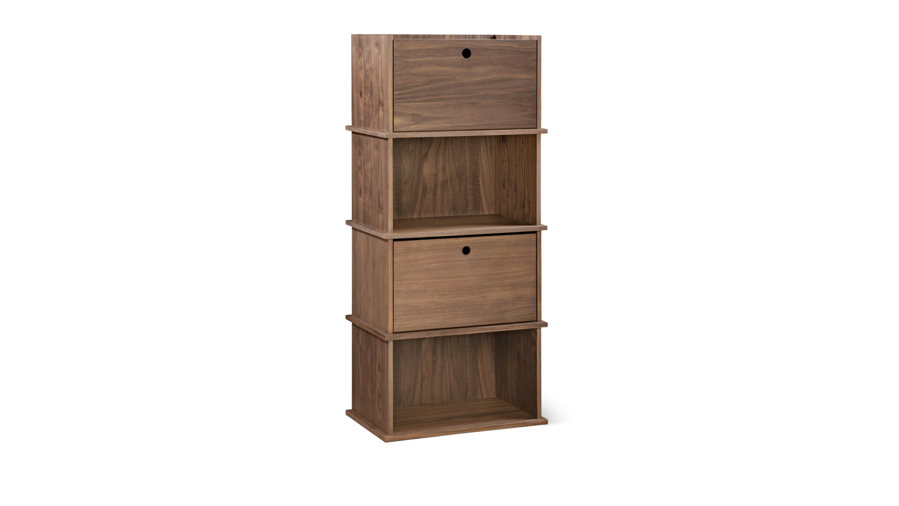 Keep Stacking Storage System 4 Piece Open and Closed Walnut